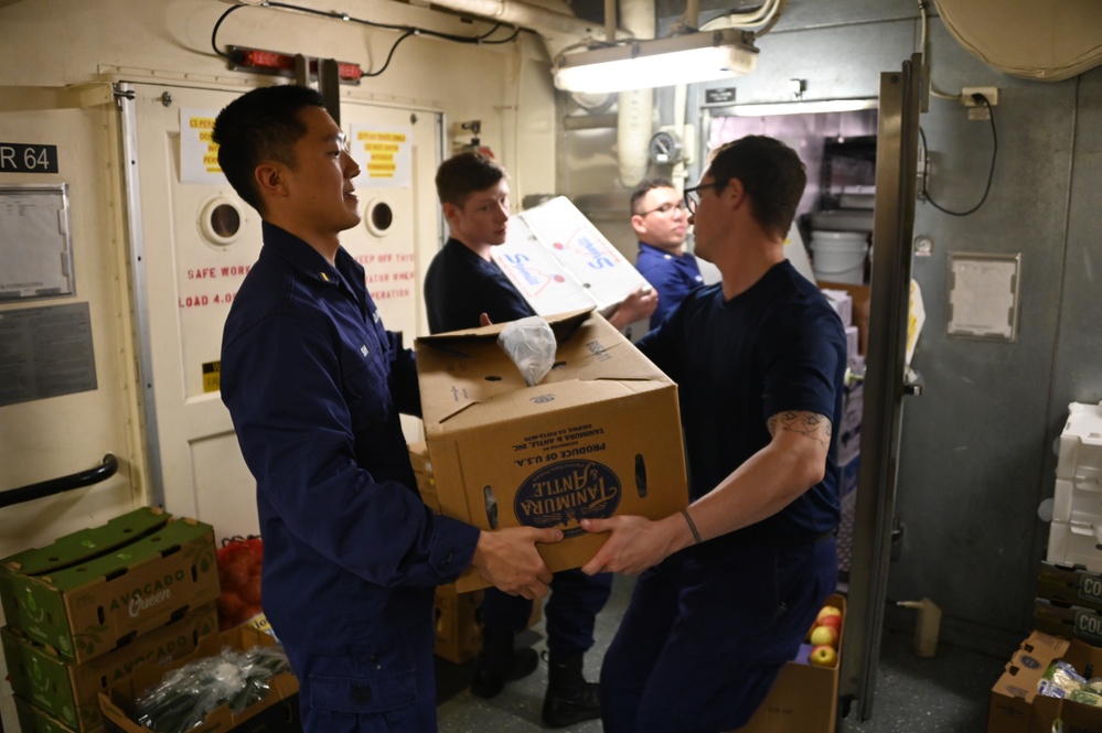 U.S. Coast Guard Cutter Waesche crewmembers prepares depart San Diego