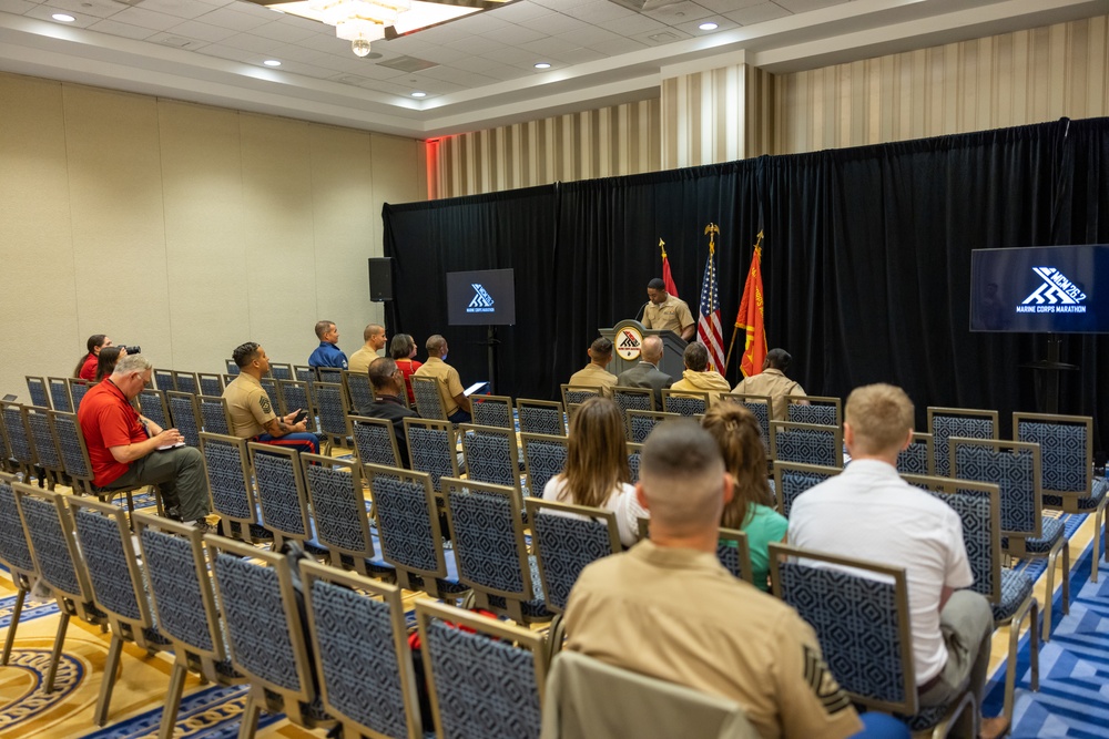 Sergeant Major of the Marine Corps, Sgt. Maj. Carlos Ruiz, attends the 48th Marine Corps Marathon Press Conference