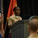 Cpl. Mehdrina Jeancharles, administrative specialist with Marine Corps Base Quantico, attends the 48th Marine Corps Marathon Press Conference