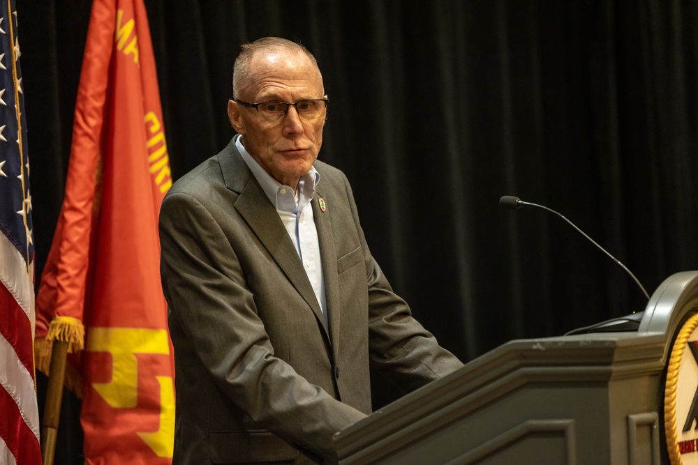 Mike Chard, a member of the Beirut Veterans of America, attends the 48th Marine Corps Marathon Press Conference