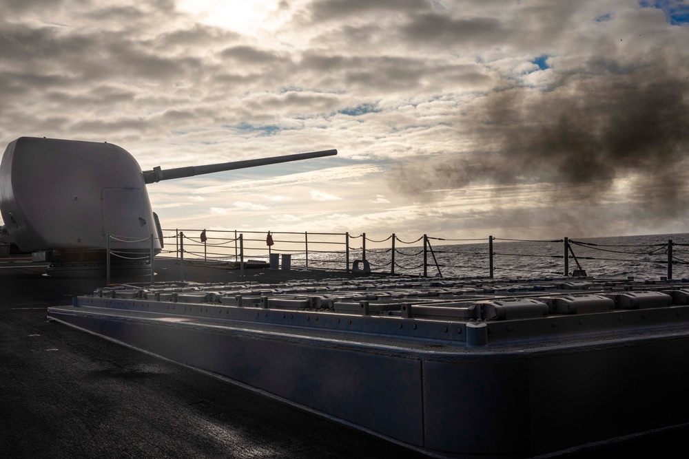 USS Philippine Sea Conducts Gunshoot