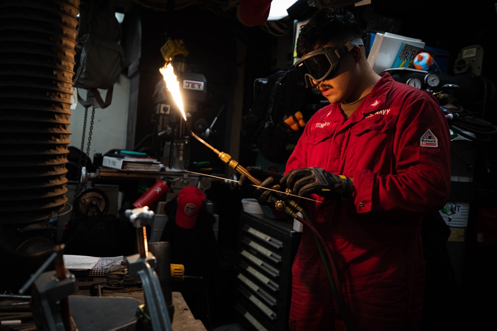 Welding and Watchstanding, Part of the Daily Operations aboard USS Carney (DDG 64)