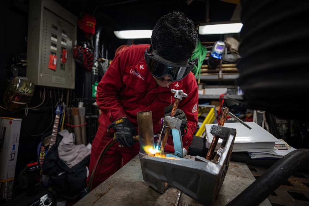 Welding and Watchstanding, Part of the Daily Operations aboard USS Carney (DDG 64)