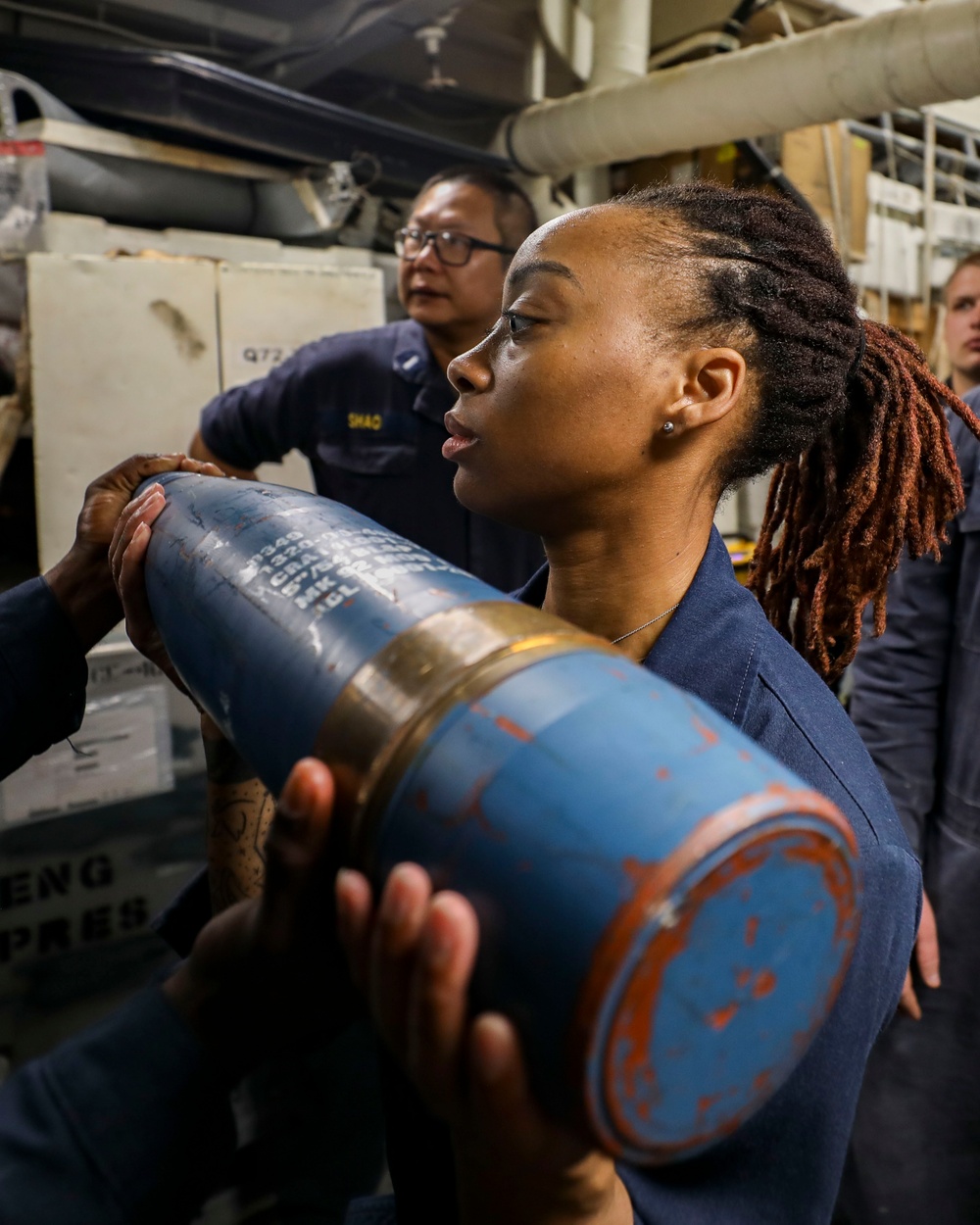 DVIDS - Images - Sailors aboard USS Shoup conduct ammunition movement ...