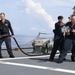 USS Mobile (LCS 26) Sailors Conduct Flight Deck Firefighting