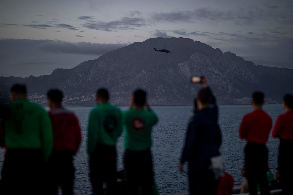 IKECSG Transits the Strait of Gibraltar in 6th Fleet Area of Operations