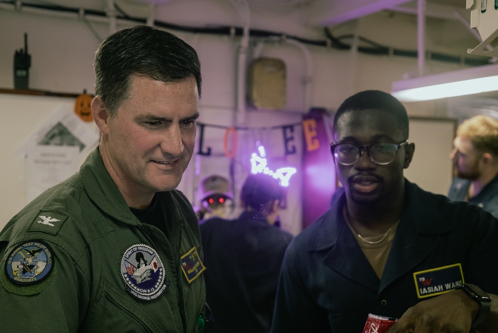 George Washington Executive Officer Works the Ship Store