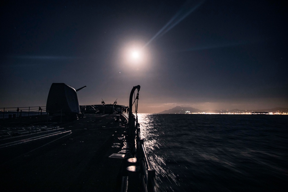 USS Philippine Sea transits the Gibraltar