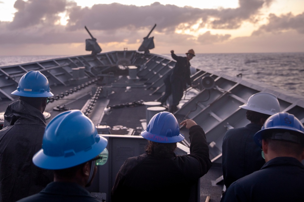 USS Philippine Sea Drops Anchor