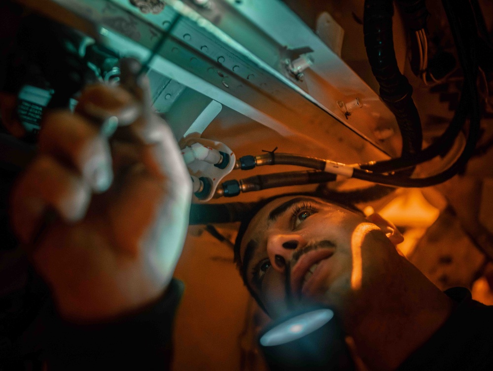 Sailor conducts maintenance aboard USS Carl Vinson