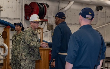 RDML James Downey visits USS New Orleans October 24, 2023