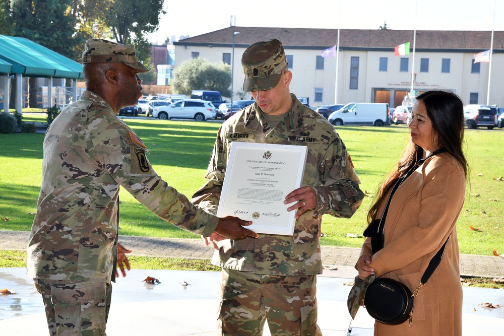 Promotion Ceremony Command Sergeant Major Juan Guevara