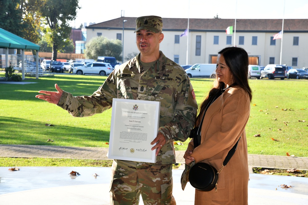 Promotion Ceremony Command Sergeant Major Juan Guevara