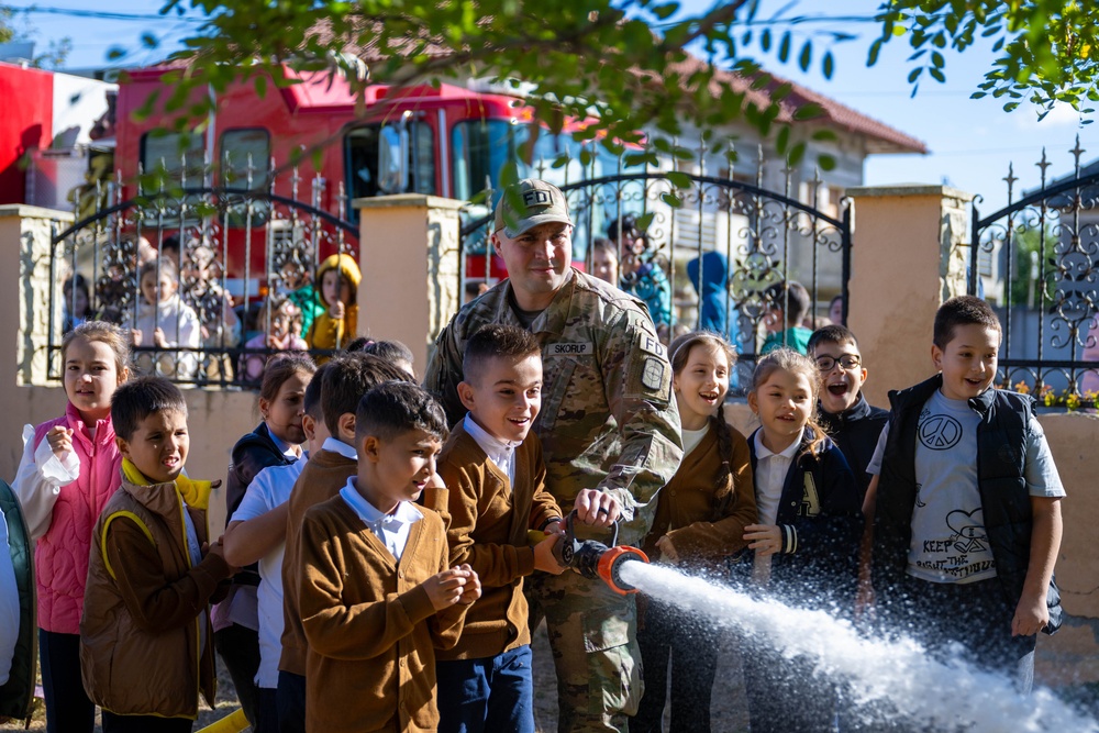 MK children ignite Fire Prevention Week with U.S. Army Firefighters