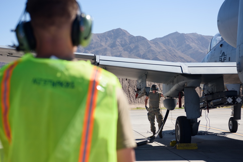 A-10C Thunderbolt II hot-pit refueling at Nellis AFB