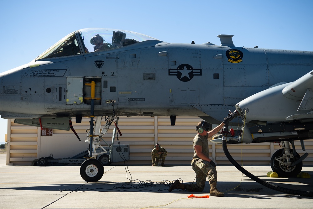A-10C Thunderbolt II hot-pit refueling at Nellis AFB
