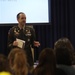 Fort McCoy Garrison commander gives a speech during Karen Kohn's retirement ceremony