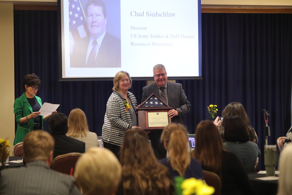 Human Resources Director Karen Kohn celebrates her career at retirement ceremony at Fort McCoy