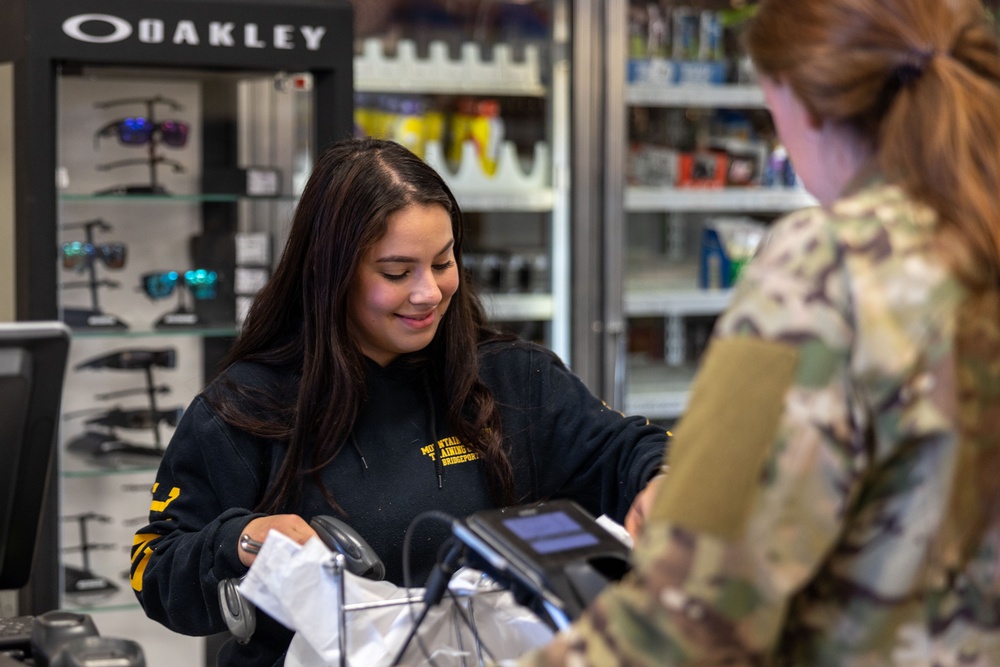 Employees at the Bridgeport Marine Corps Exchange provide quality of life items to U.S. service members and allies