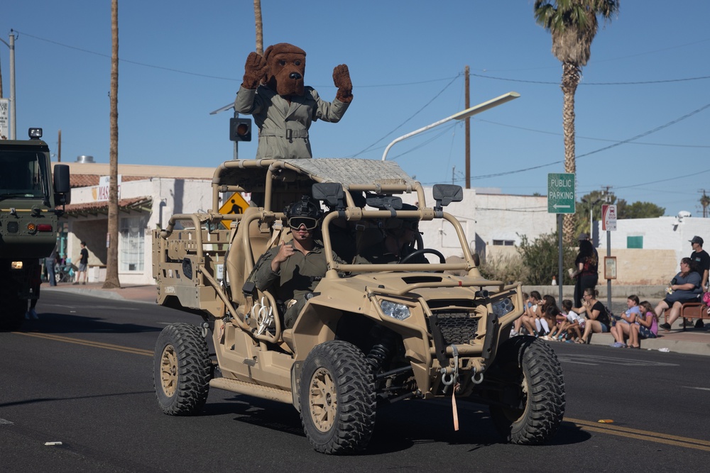 MCAGCC Marines march in Twentynine Palms’ 87th annual Pioneer Day’s Parade