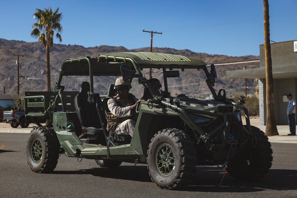 MCAGCC Marines march in Twentynine Palms’ 87th annual Pioneer Day’s Parade