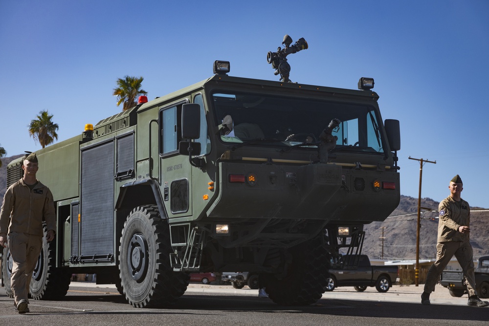 MCAGCC Marines march in Twentynine Palms’ 87th annual Pioneer Day’s Parade