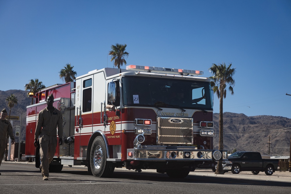 MCAGCC Marines march in Twentynine Palms’ 87th annual Pioneer Day’s Parade