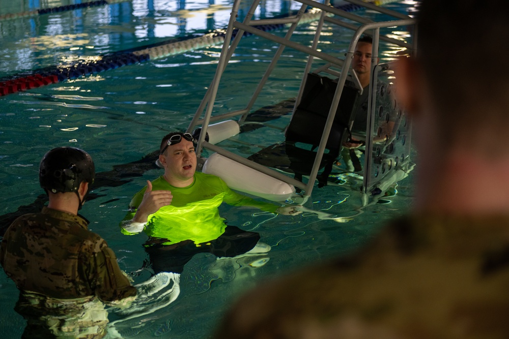 Spangdahlem SERE conducts water survival preparation with 1-214 GSAB