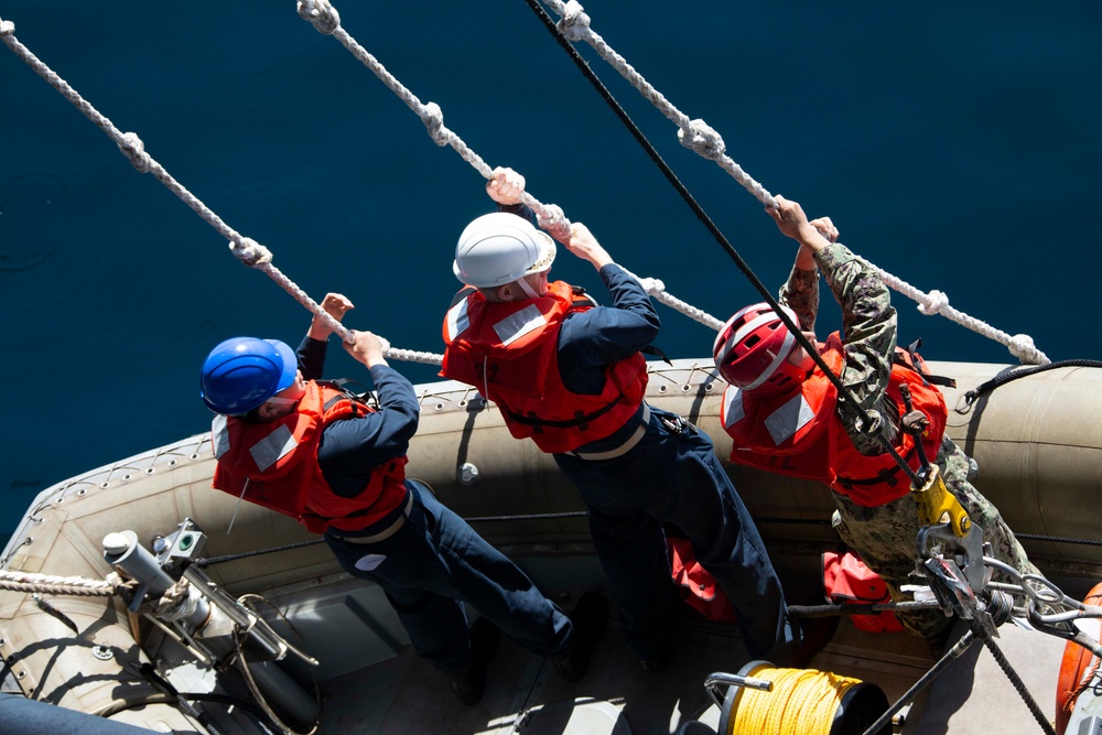 USS Abraham Lincoln Sailors conduct small boat operations