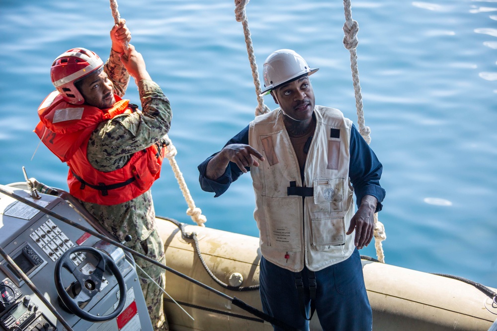 USS Abraham Lincoln Sailors conduct small boat operations