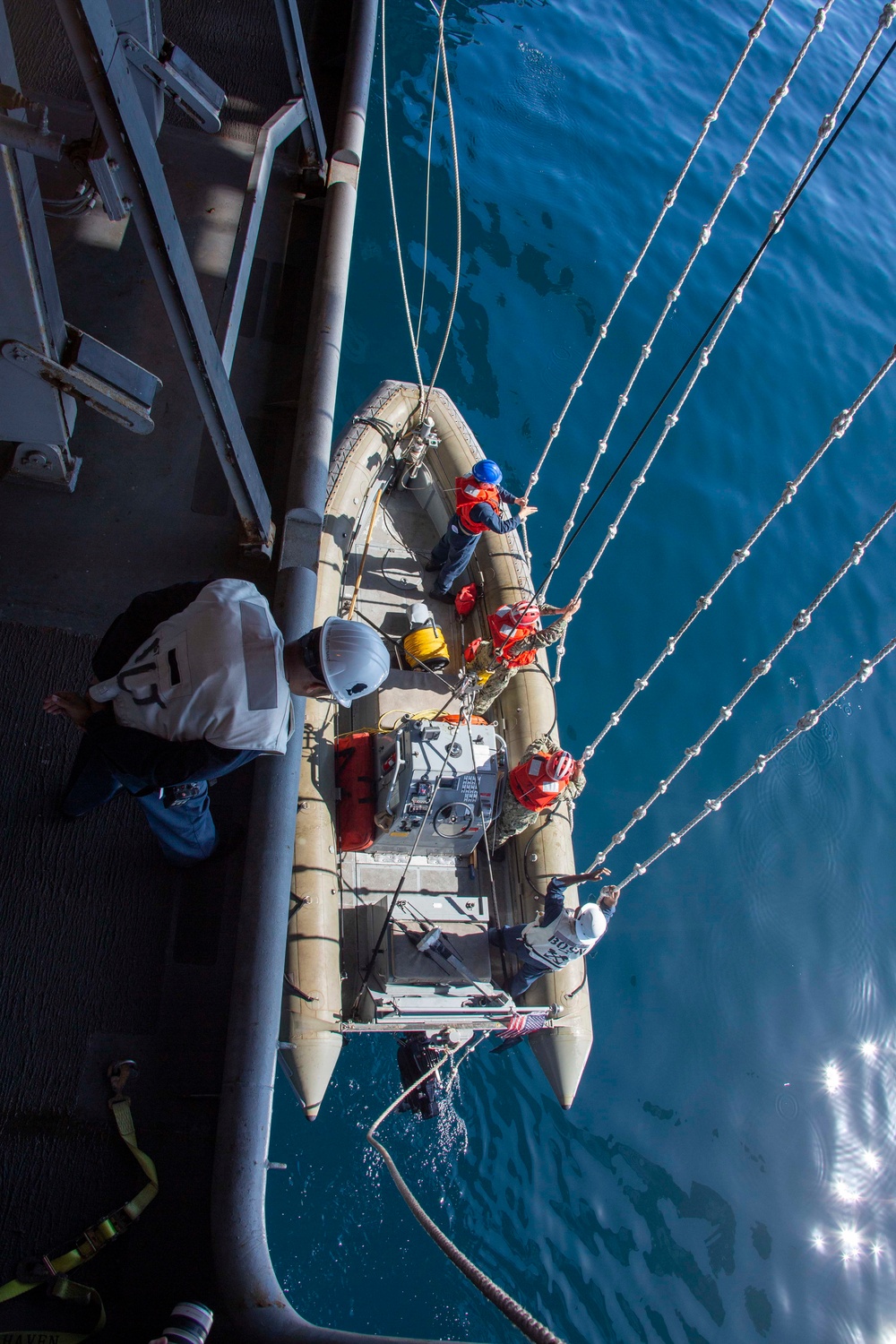 USS Abraham Lincoln Sailors conduct small boat operations