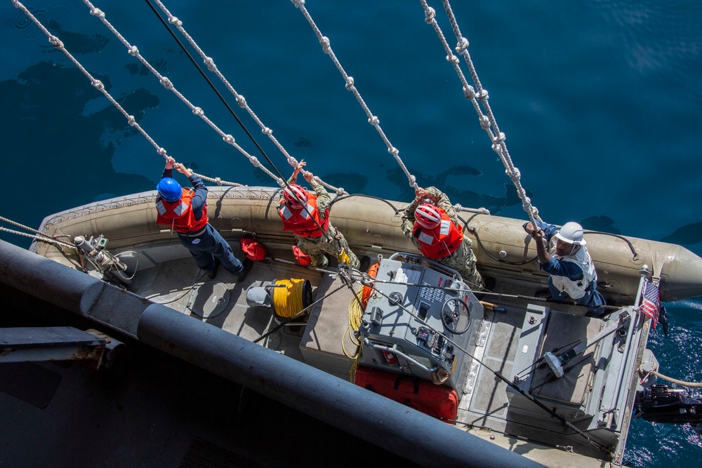 USS Abraham Lincoln Sailors conduct small boat operations