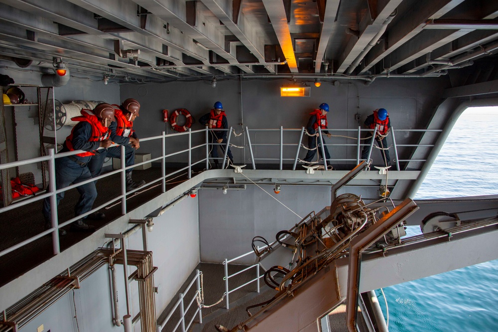 USS Abraham Lincoln Sailors conduct small boat operations