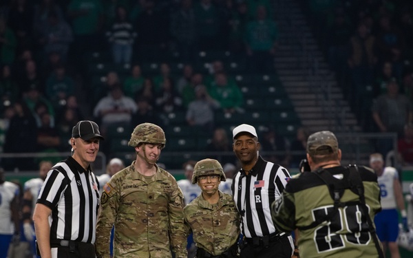 UND Hawks and ISU Sycamores honor Military Appreciation Day