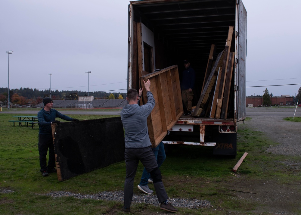 JBLM volunteers set up ‘Labyrinth of Horrors’