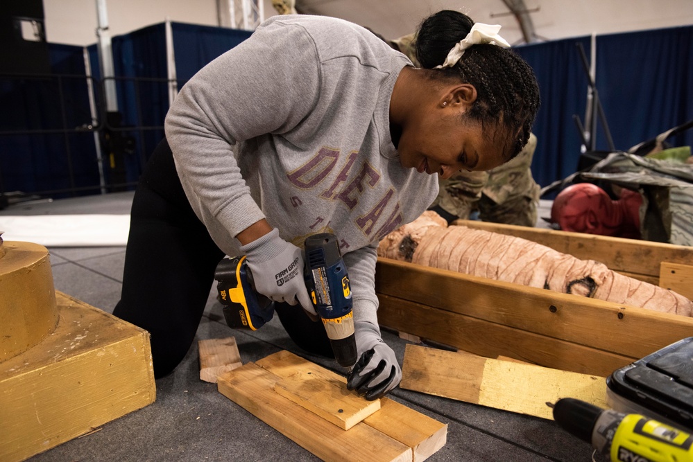 JBLM volunteers set up ‘Labyrinth of Horrors’