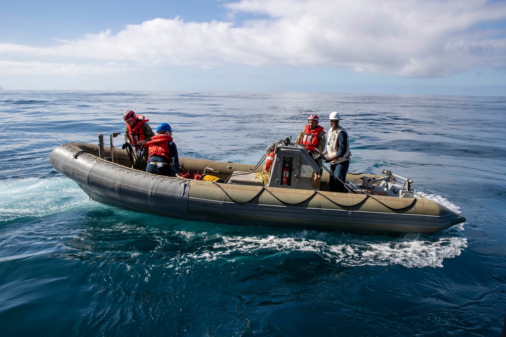 USS Abraham Lincoln Sailors conduct small boat operations