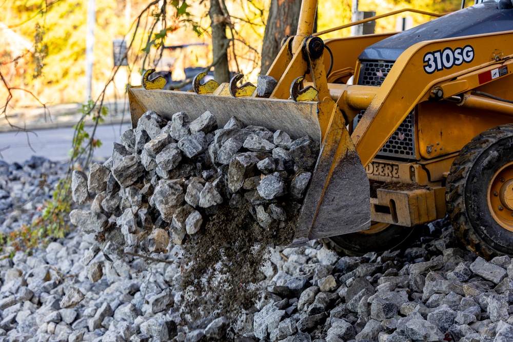Maintenance workers preserve shoreline at Shenango River Lake