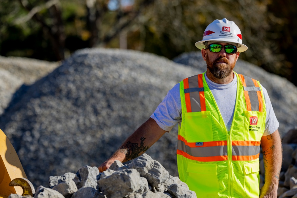 Maintenance workers preserve shoreline at Shenango River Lake