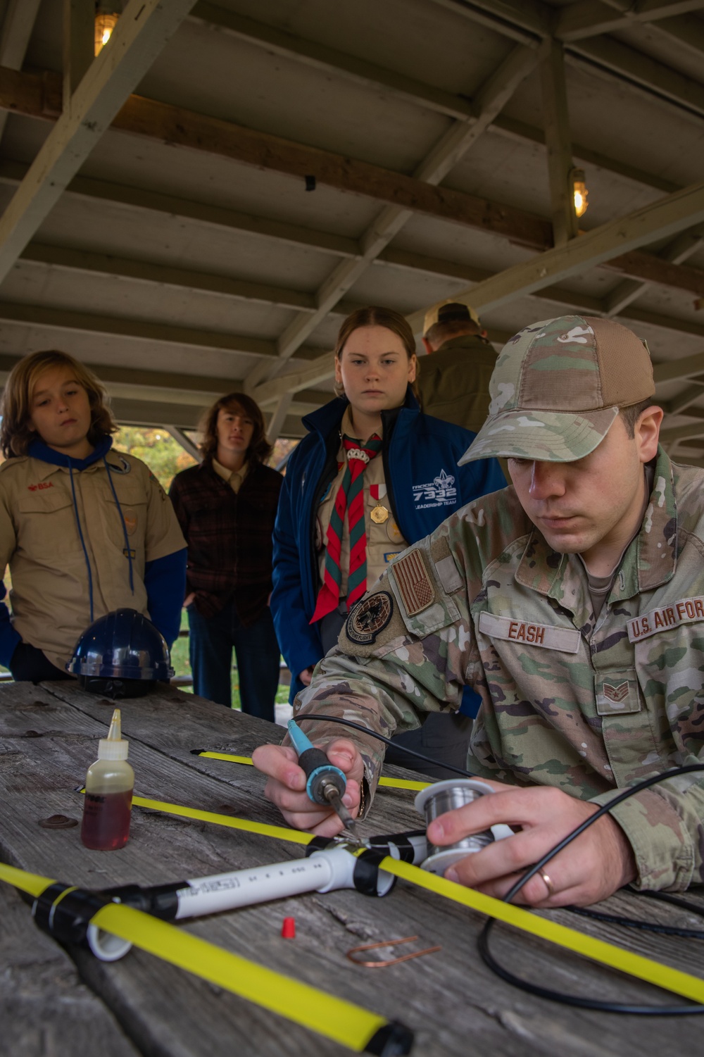 179th Communications Squadron Helps Scouts of America Earn Radio Merit Badge