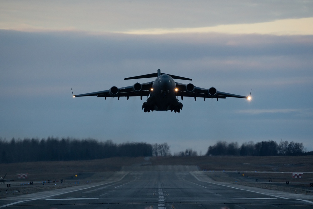 3rd Wing aircraft take off over JBER