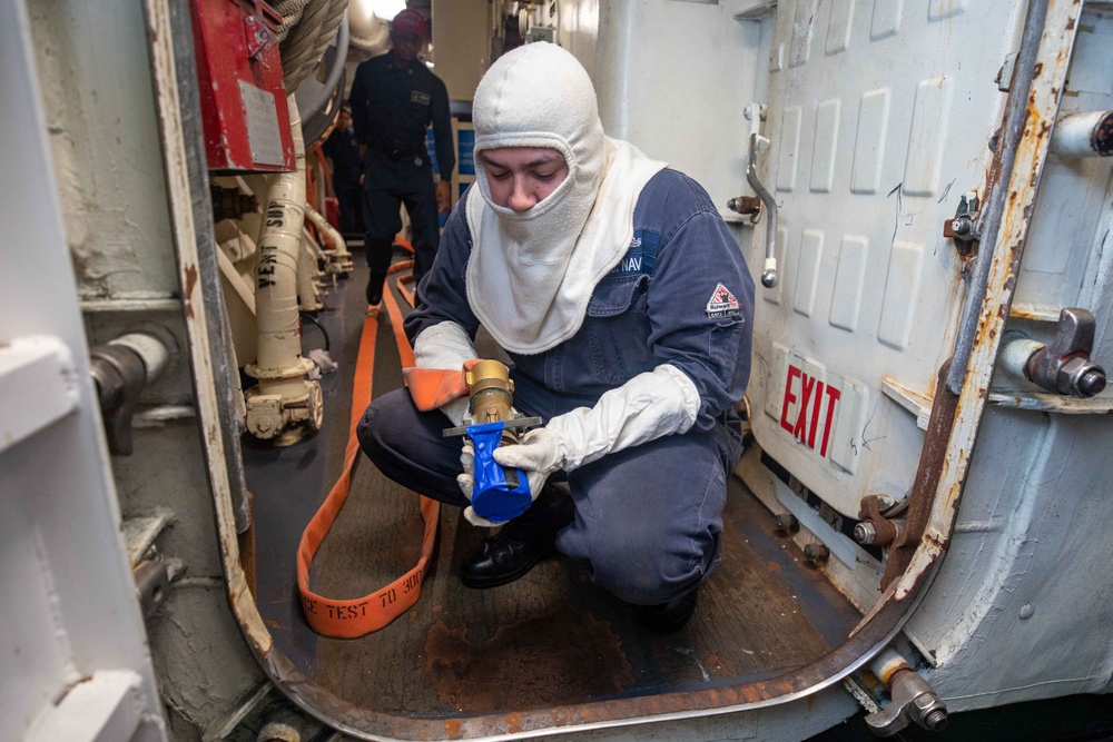 USS Antietam Sailors Respond to Simulated Fire