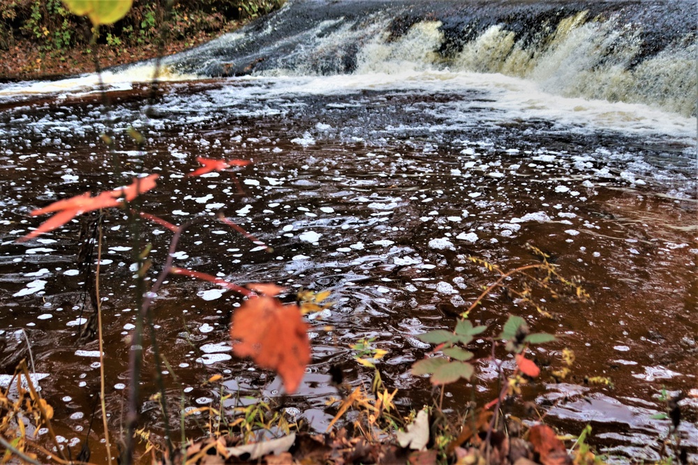 Fall 2023 Scenes at Trout Falls at Fort McCoy's Pine View Recreation Area