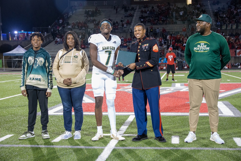 Marines attend a Great American Rivalry Series 2023 Championship game