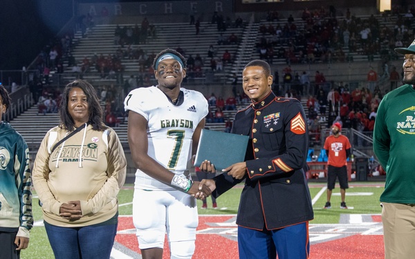 Marines attend a Great American Rivalry Series 2023 Championship game