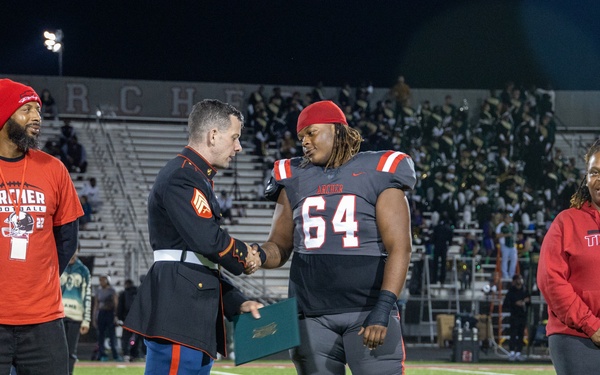 Marines attend a Great American Rivalry Series 2023 Championship game