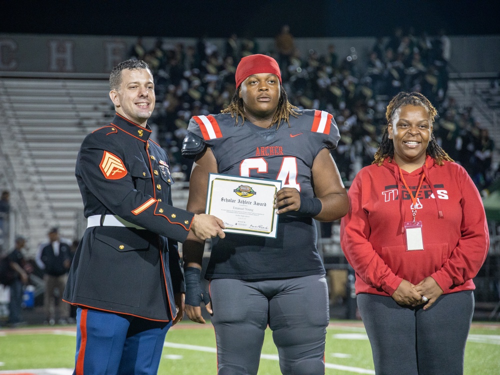 Marines attend a Great American Rivalry Series 2023 Championship game