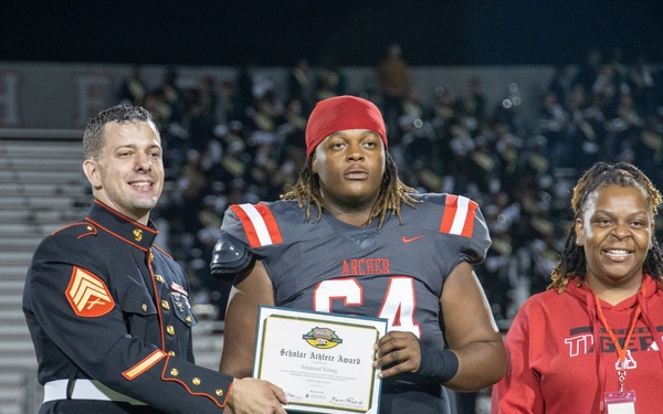 Marines attend a Great American Rivalry Series 2023 Championship game