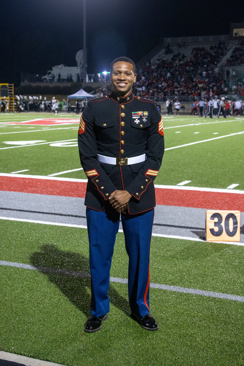 Marines attend a Great American Rivalry Series 2023 Championship game