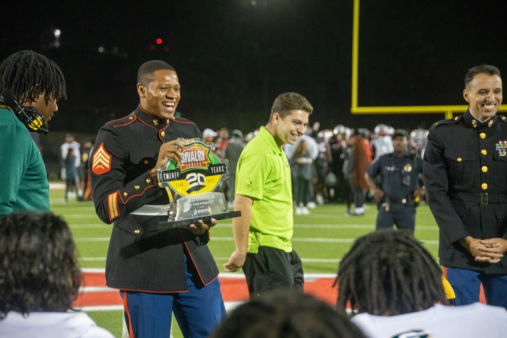 Marines attend a Great American Rivalry Series 2023 Championship game